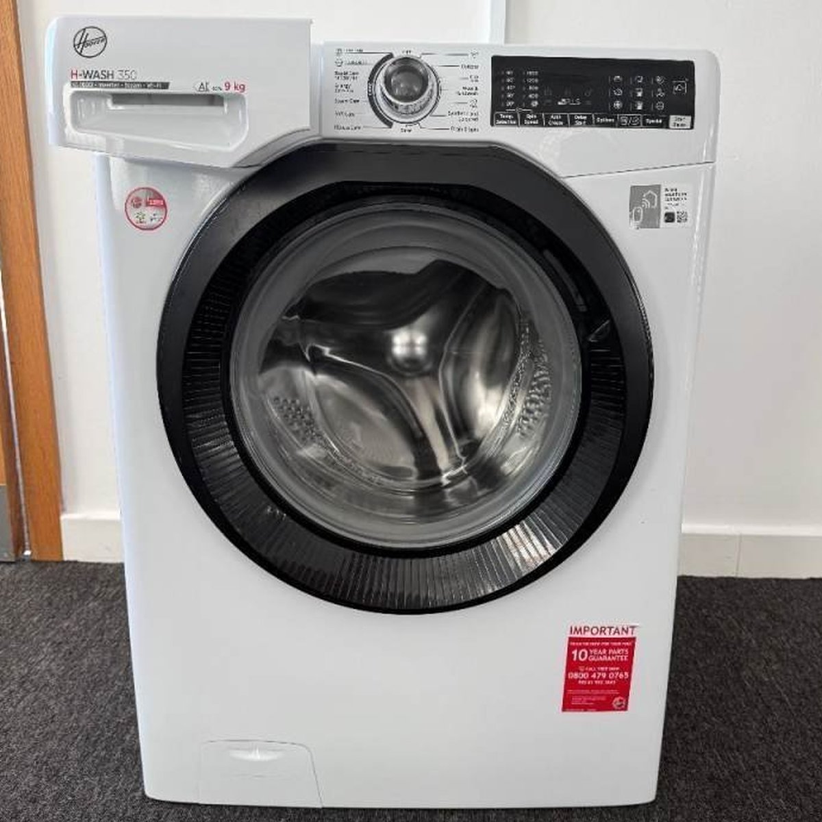 HOOVER H-Wash 350 H3WPS4106TM6-80 WiFi-enabled 9 kg 1400 Spin Washing Machine