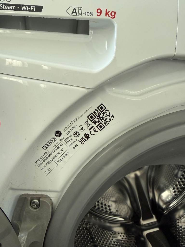 HOOVER H-Wash 350 H3WPS4106TM6-80 WiFi-enabled 9 kg 1400 Spin Washing Machine