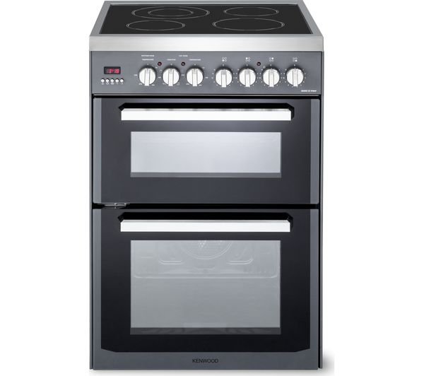 Description Description 91 x 59.8 x 60 cm (H x W x D) Two electric ovens / Integrated electric grill 4-zone electric ceramic hob Main oven cleaning: Enamel coating Product information  Two ovens to cook bigger meals  Whether you love to cook or you need all the help you can get in the kitchen, the Kenwood CK235C 60 cm Electric Ceramic Cooker offers everything you need to whip up meals for the whole family. With two electric ovens, you can cook multiple dishes and different temperatures.  There’s