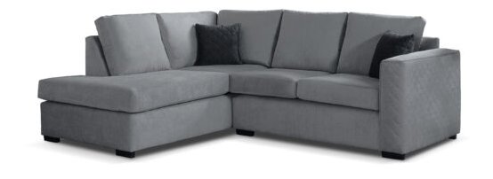 The Lucy Collection. Chaise Corner Sofa (LHS). in Grey