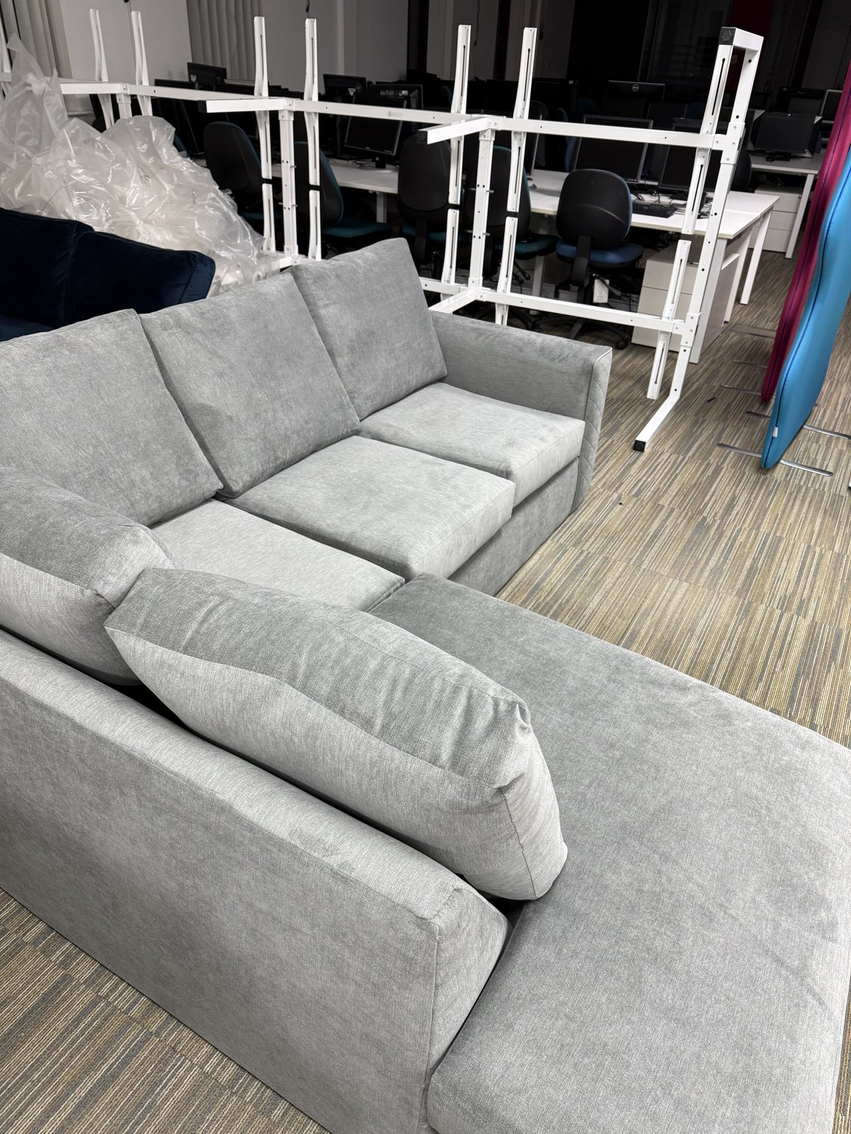 The Lucy Collection. Chaise Corner Sofa (LHS). in Grey