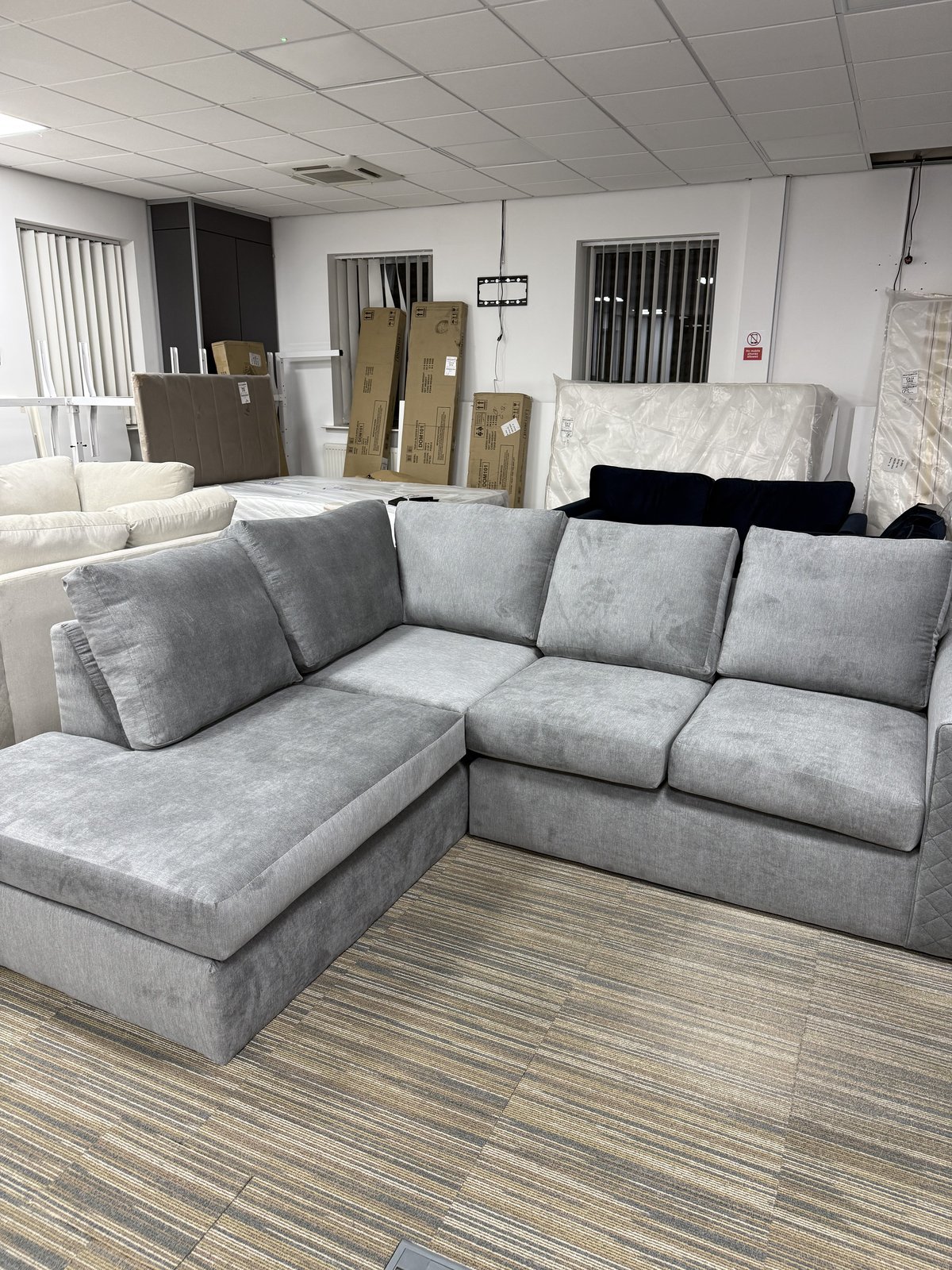 The Lucy Collection. Chaise Corner Sofa (LHS). in Grey